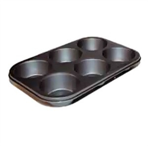 Winco AMF-6NS Non-Stick Carbon Steel Jumbo Muffin Pan, 6 Cup, 7 oz